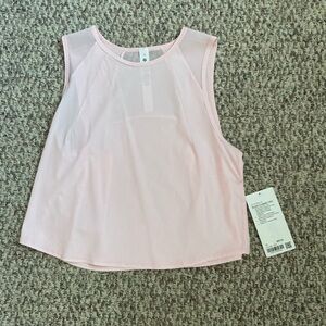 lululemon athletica Pale Pink Mesh Yoke Tank Top